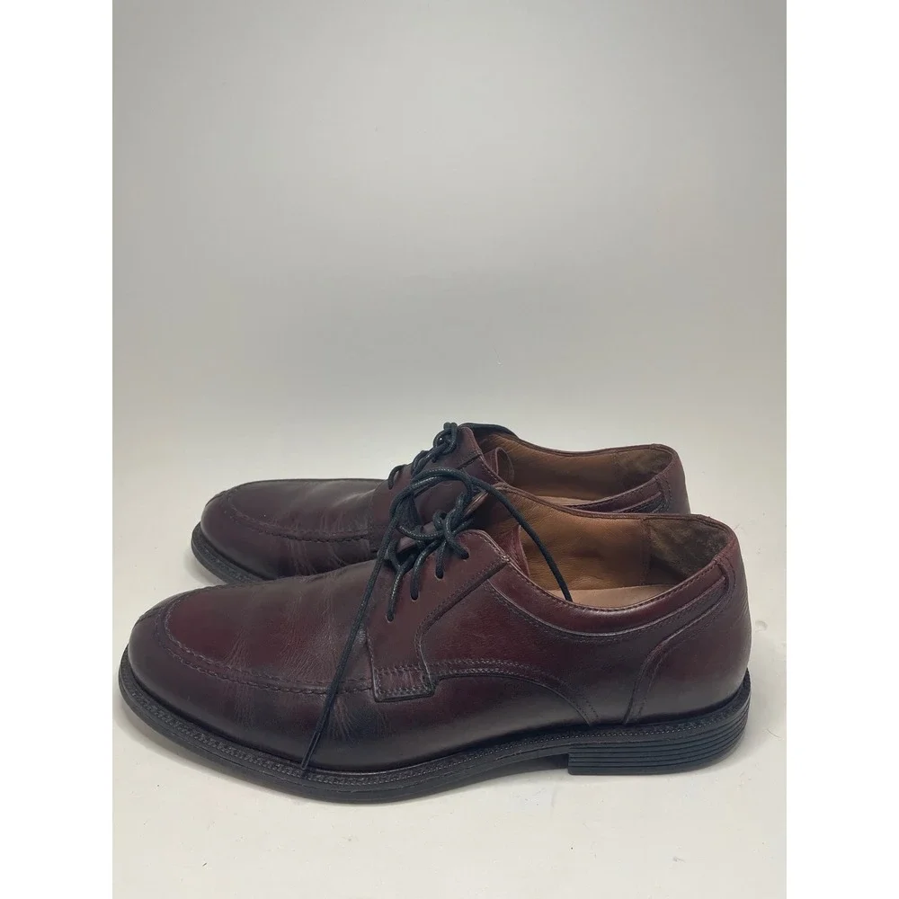 Johnston & Murphy Men XC4 Dress Shoes 10 M Brown Sheepskin Apron Toe Derby Lace